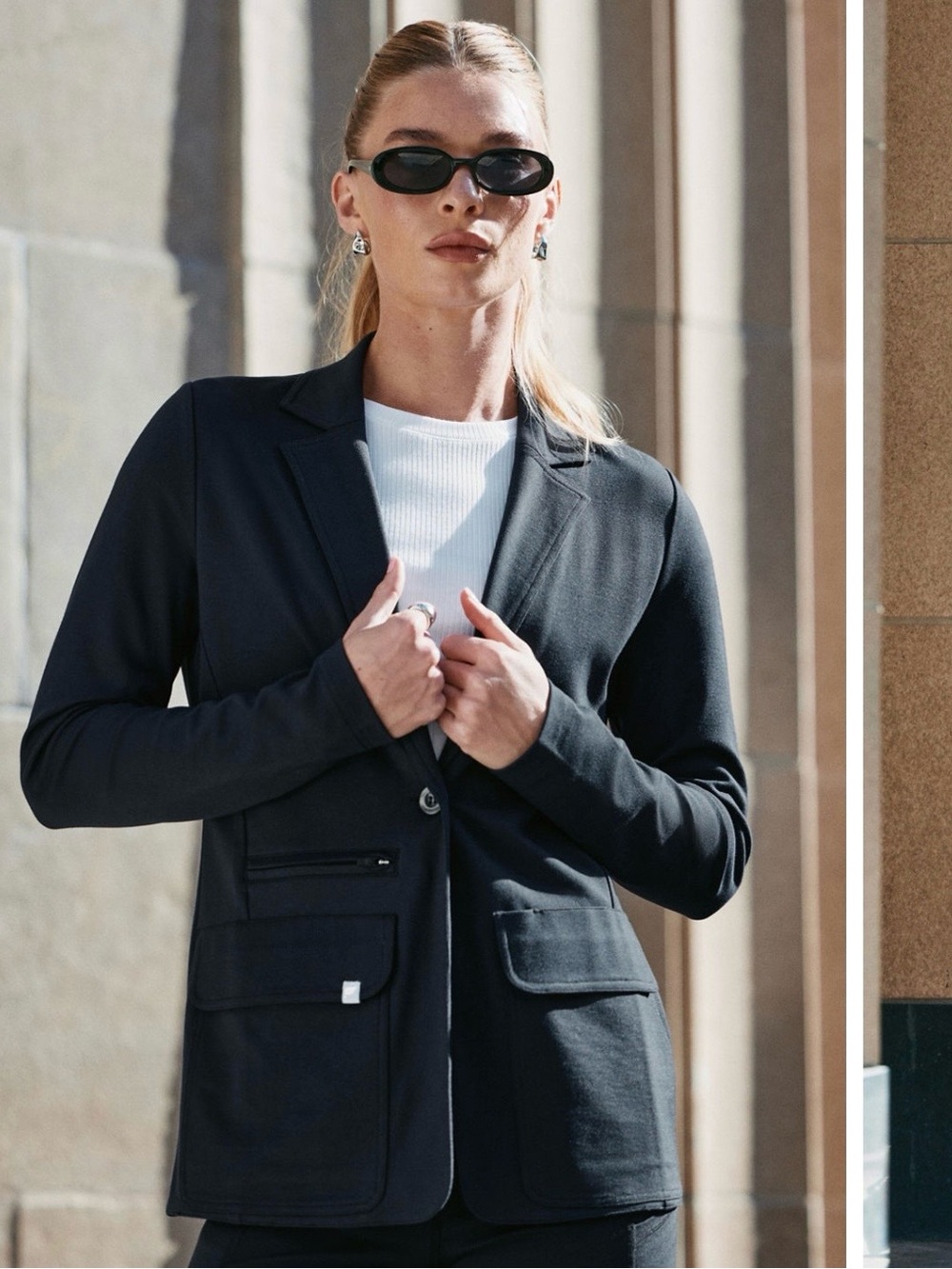 Fabletics Black Tailored Ponte Blazer
